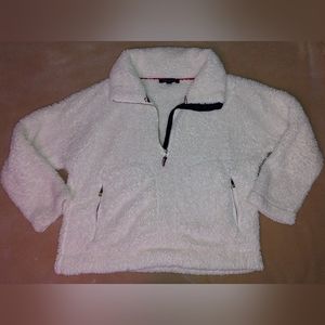 Tommy Hilfiger white Fuzzy medium half zip